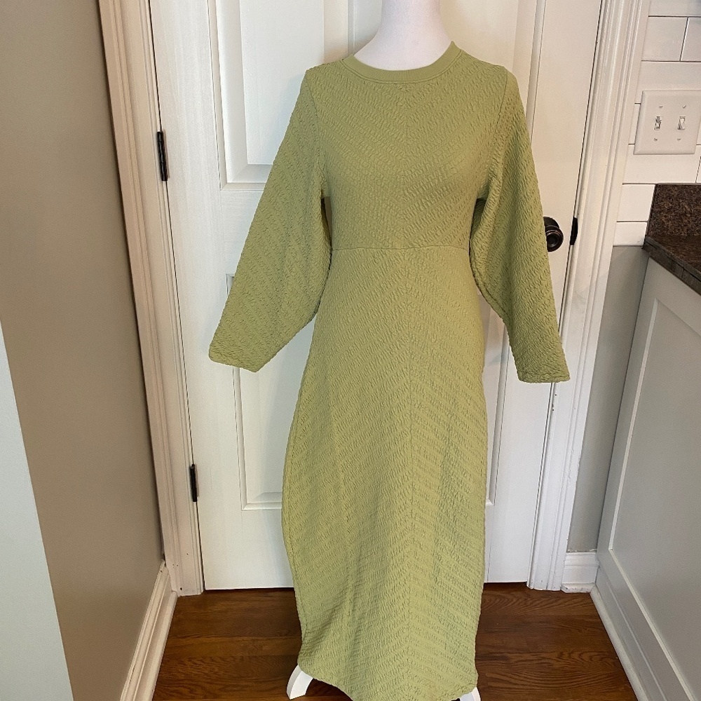 New! Free people Gabby Seamless Midi Dress Green nwot 33499 - Picture 4 of 14